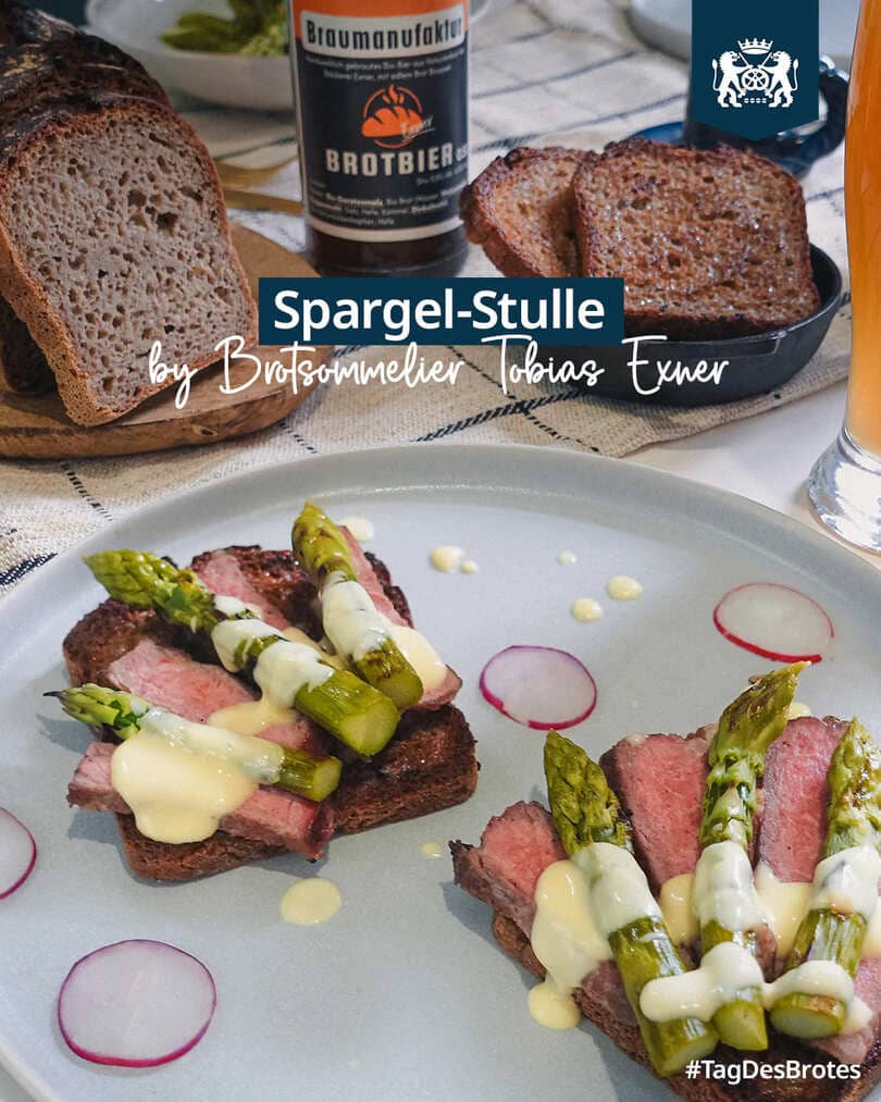 Spargel-Stulle mit Roastbeef & Hollandaise