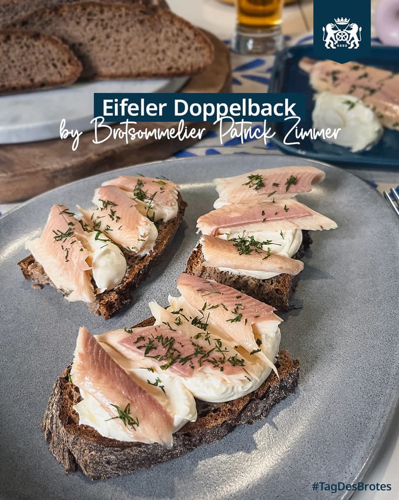 Eifeler Doppelback-Stulle mit Forelle