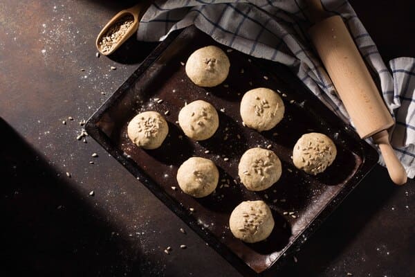 Dinkelbrötchen ohne Hefe