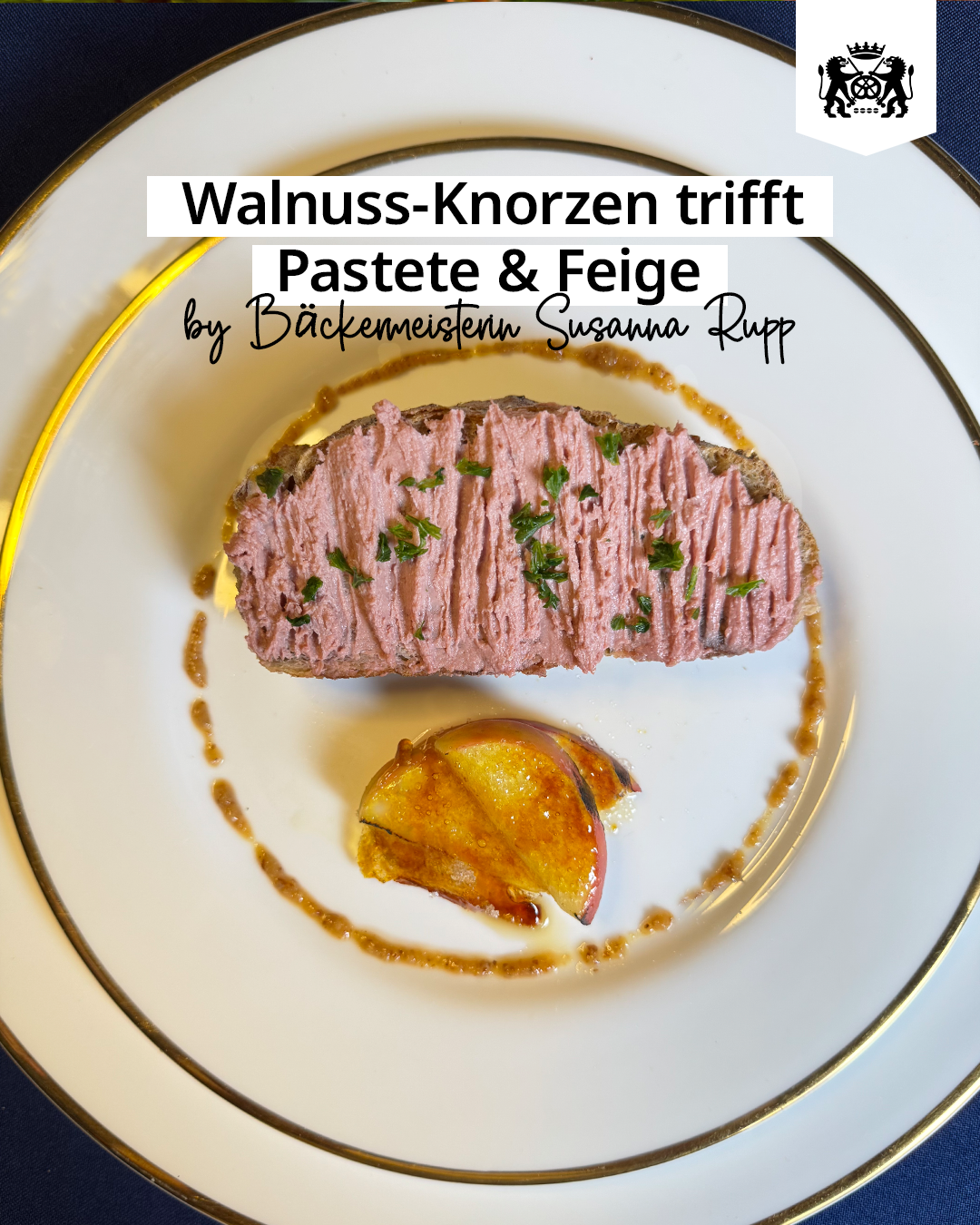 Kartoffel-Walnuss-Knorzen mit Pastete und Feigensenf